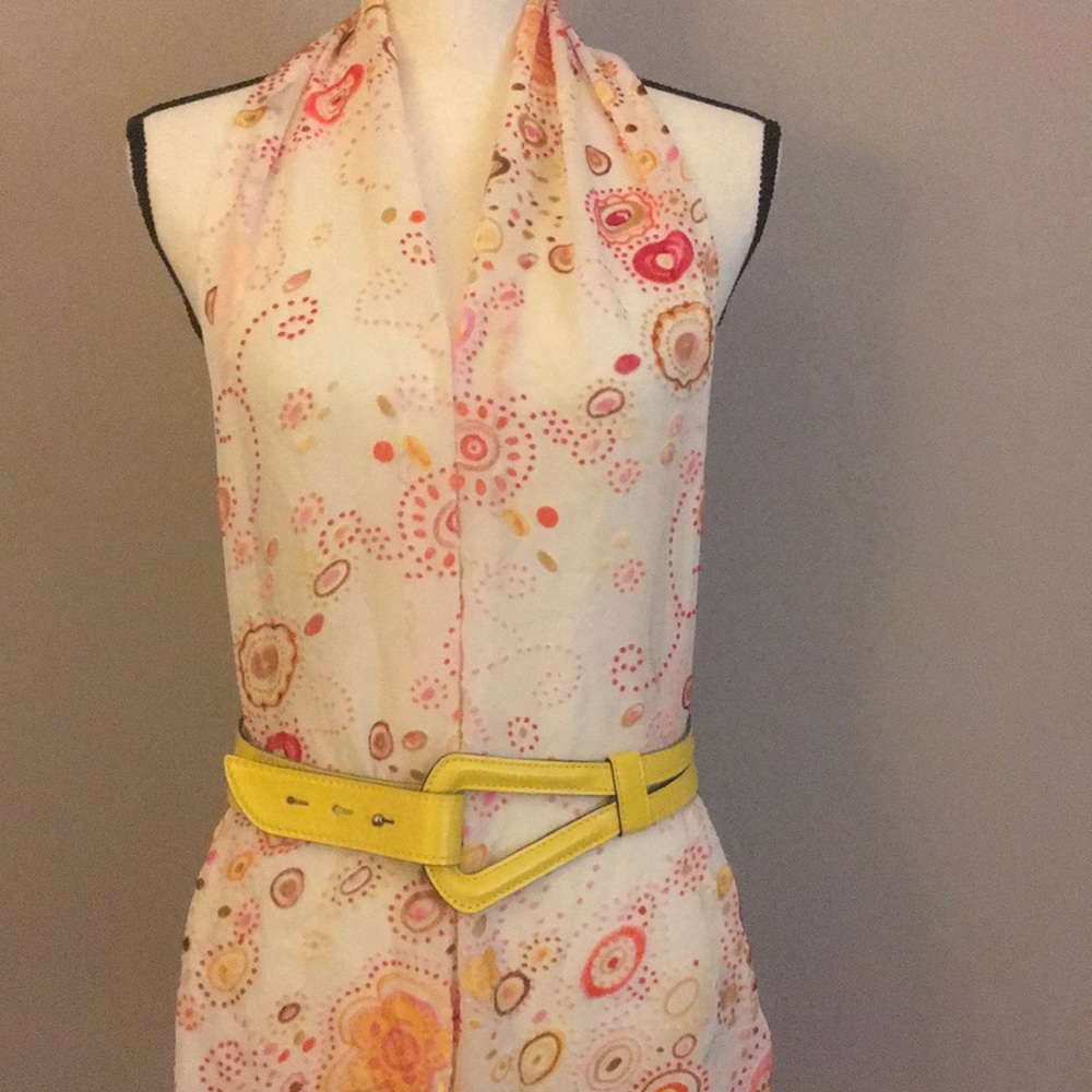 Anne Klein Bright Yellow Leather Belt